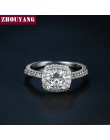 Kolor srebrny wykwintne Bijoux Fashion Square ślub i pierścionek zaręczynowy wykonane z cyrkoniami biżuteria R531 R559 R560
