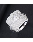 GODKI Monaco Design luksusowe oświadczenie pierścionek do noszenia warstwowego dla kobiet ślub Cubic cyrkon zaręczyny dubaj Punk