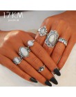 17KM nowy projekt Vintage Opal Knuckle zestaw pierścieni dla kobiet boho geometryczne wzór pierścienie kwiatowe Party czeski biż