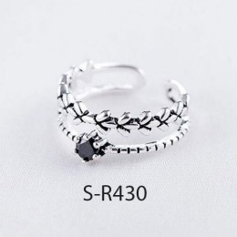 ANENJERY Vintage 925 srebro pierścionki Handmade rozmiar 18mm regulowane pierścienie dla kobiet mężczyzn Thai biżuteria srebrna 