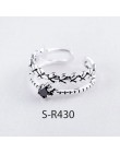 ANENJERY Vintage 925 srebro pierścionki Handmade rozmiar 18mm regulowane pierścienie dla kobiet mężczyzn Thai biżuteria srebrna 