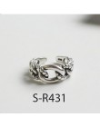 ANENJERY Vintage 925 srebro pierścionki Handmade rozmiar 18mm regulowane pierścienie dla kobiet mężczyzn Thai biżuteria srebrna 