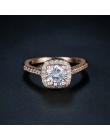 Kolor srebrny wykwintne Bijoux Fashion Square ślub i pierścionek zaręczynowy wykonane z cyrkoniami biżuteria R531 R559 R560