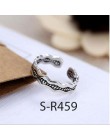 ANENJERY Vintage 925 srebro pierścionki Handmade rozmiar 18mm regulowane pierścienie dla kobiet mężczyzn Thai biżuteria srebrna 