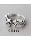 ANENJERY Vintage 925 srebro pierścionki Handmade rozmiar 18mm regulowane pierścienie dla kobiet mężczyzn Thai biżuteria srebrna 
