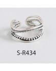 ANENJERY Vintage 925 srebro pierścionki Handmade rozmiar 18mm regulowane pierścienie dla kobiet mężczyzn Thai biżuteria srebrna 