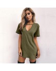 Koszulka damska sukienka 2020 Choker dekolt letnie sukienki z krótkim rękawem Casual Sexy Halter luźna sukienka Boho Beach Vesti