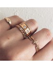 LETAPI nowe mody złoty kolor Knuckle zestaw pierścieni dla kobiet w stylu Vintage urok palec serdeczny kobiet Party biżuteria pr