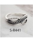 ANENJERY Vintage 925 srebro pierścionki Handmade rozmiar 18mm regulowane pierścienie dla kobiet mężczyzn Thai biżuteria srebrna 