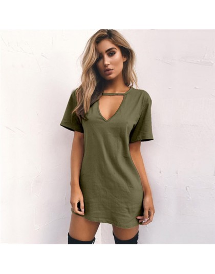 Koszulka damska sukienka 2020 Choker dekolt letnie sukienki z krótkim rękawem Casual Sexy Halter luźna sukienka Boho Beach Vesti