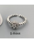 ANENJERY Vintage 925 srebro pierścionki Handmade rozmiar 18mm regulowane pierścienie dla kobiet mężczyzn Thai biżuteria srebrna 