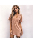 Koszulka damska sukienka 2020 Choker dekolt letnie sukienki z krótkim rękawem Casual Sexy Halter luźna sukienka Boho Beach Vesti