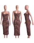 HAOYUAN Sexy Cheetah wzór w cętki Midi sukienka kobiety ubrania Plus rozmiar Vestido elegancki pasek Spaghetti Bodycon sukienki 
