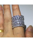Eternal Eternity Band pierścień przyrzeczenia 925 srebro AAAAA cz zaręczynowe obrączki dla kobiet mężczyzn Finger Party biżuteri
