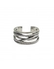 RYOUCUTE prawdziwa czysta 925 Sterling Silver biżuteria w stylu Vintage warstwowe duże pierścienie dla kobiet Wedding Finger otw