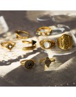 Tocona 10 sztuk/zestaw Bohemia Antique srebrna strzała liść rzeźbione pierścienie zestawy Rhinestone Knuckle pierścienie dla kob