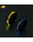 Żółte świecące świecące smocze pierścienie mężczyźni ze stali nierdzewnej świecące w ciemności fluorescencyjny pierścień kobiety