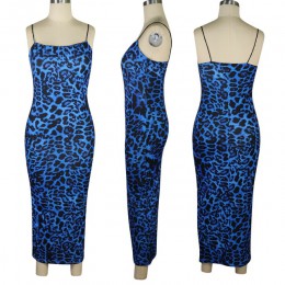 HAOYUAN Sexy Cheetah wzór w cętki Midi sukienka kobiety ubrania Plus rozmiar Vestido elegancki pasek Spaghetti Bodycon sukienki 