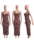 HAOYUAN Sexy Cheetah wzór w cętki Midi sukienka kobiety ubrania Plus rozmiar Vestido elegancki pasek Spaghetti Bodycon sukienki 