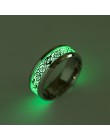 Żółte świecące świecące smocze pierścienie mężczyźni ze stali nierdzewnej świecące w ciemności fluorescencyjny pierścień kobiety