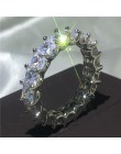 Eternal Eternity Band pierścień przyrzeczenia 925 srebro AAAAA cz zaręczynowe obrączki dla kobiet mężczyzn Finger Party biżuteri