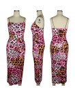 HAOYUAN Sexy Cheetah wzór w cętki Midi sukienka kobiety ubrania Plus rozmiar Vestido elegancki pasek Spaghetti Bodycon sukienki 