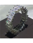 Eternal Eternity Band pierścień przyrzeczenia 925 srebro AAAAA cz zaręczynowe obrączki dla kobiet mężczyzn Finger Party biżuteri