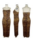 HAOYUAN Sexy Cheetah wzór w cętki Midi sukienka kobiety ubrania Plus rozmiar Vestido elegancki pasek Spaghetti Bodycon sukienki 