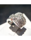 2019 nowy Bling CZ cyrkon kamień 925 srebro kolor obrączki dla kobiet ślub zaręczyny moda luksusowa biżuteria