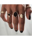 DIEZI 6 sztuk/zestaw moda artystyczna czarne oczy serce urok Knuckle zestaw pierścieni zestaw dla kobiet Boho Vintage złote pier