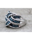 2019 nowy Bling CZ cyrkon kamień 925 srebro kolor obrączki dla kobiet ślub zaręczyny moda luksusowa biżuteria