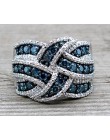 2019 nowy Bling CZ cyrkon kamień 925 srebro kolor obrączki dla kobiet ślub zaręczyny moda luksusowa biżuteria