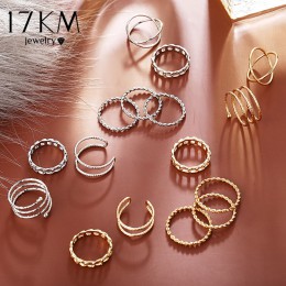 Moda złoty Sliver Twisted zestaw pierścieni dla kobiet dziewczyn 2019 Vintage okrągły pierścień Knuckle pierścienie 8 sztuk/zest