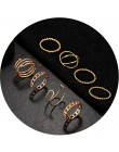 Moda złoty Sliver Twisted zestaw pierścieni dla kobiet dziewczyn 2019 Vintage okrągły pierścień Knuckle pierścienie 8 sztuk/zest
