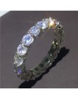 Handmade Eternity pierścień przyrzeczenia 925 srebro AAAA cz obrączka obrączki dla kobiet mężczyzn Finger Party biżuteria
