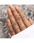 Moda złoty Sliver Twisted zestaw pierścieni dla kobiet dziewczyn 2019 Vintage okrągły pierścień Knuckle pierścienie 8 sztuk/zest