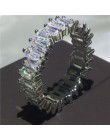 Handmade Eternity pierścień przyrzeczenia 925 srebro AAAA cz obrączka obrączki dla kobiet mężczyzn Finger Party biżuteria
