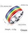 Męskie damskie Rainbow kolorowe LGBT Pulsera pierścień obrączka ślubna ze stali nierdzewnej Lebian i gejów pierścienie Drop Ship