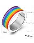 Męskie damskie Rainbow kolorowe LGBT Pulsera pierścień obrączka ślubna ze stali nierdzewnej Lebian i gejów pierścienie Drop Ship
