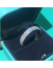 Handmade Eternity pierścień przyrzeczenia 925 srebro AAAA cz obrączka obrączki dla kobiet mężczyzn Finger Party biżuteria