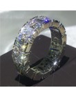Handmade Eternity pierścień przyrzeczenia 925 srebro AAAA cz obrączka obrączki dla kobiet mężczyzn Finger Party biżuteria
