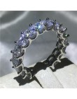 Handmade Eternity pierścień przyrzeczenia 925 srebro AAAA cz obrączka obrączki dla kobiet mężczyzn Finger Party biżuteria