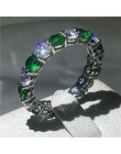 Handmade Eternity pierścień przyrzeczenia 925 srebro AAAA cz obrączka obrączki dla kobiet mężczyzn Finger Party biżuteria