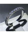Handmade Eternity pierścień przyrzeczenia 925 srebro AAAA cz obrączka obrączki dla kobiet mężczyzn Finger Party biżuteria