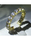 Handmade Eternity pierścień przyrzeczenia 925 srebro AAAA cz obrączka obrączki dla kobiet mężczyzn Finger Party biżuteria
