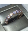Handmade Eternity pierścień przyrzeczenia 925 srebro AAAA cz obrączka obrączki dla kobiet mężczyzn Finger Party biżuteria