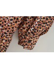 2019 kobiet w stylu vintage plisowane ruffles wzór w cętki mini sukienka kobiet o szyi z długim rękawem casual vestidos chic sło