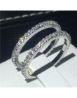 Handmade Eternity pierścień przyrzeczenia 925 srebro AAAA cz obrączka obrączki dla kobiet mężczyzn Finger Party biżuteria
