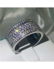 Handmade Eternity pierścień przyrzeczenia 925 srebro AAAA cz obrączka obrączki dla kobiet mężczyzn Finger Party biżuteria