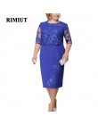 Rimiut 5XL 6XL kobiety lato jesień duży rozmiar sukienka elegancka koronka sukienka kobiet duże rozmiary suknie wieczorowe vesti